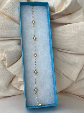 Swarovski TSC Gold Ankle Bracelet  Crystals NWT $89 Retail